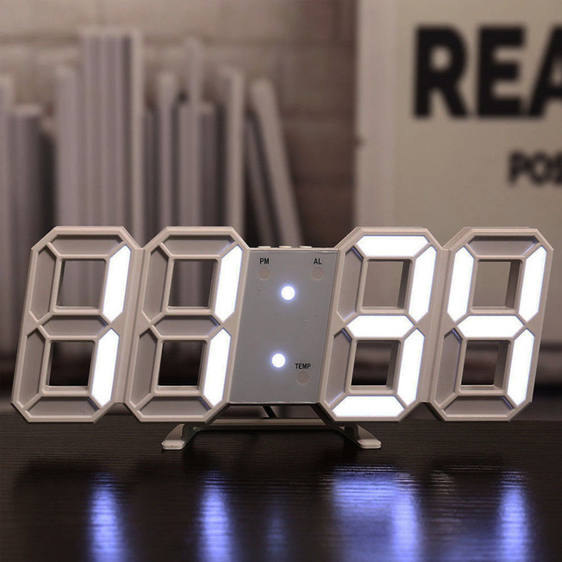 Creative Desktop Clock, 3D Luminous Digital Clock, Simple Fashion Electronic Clock
