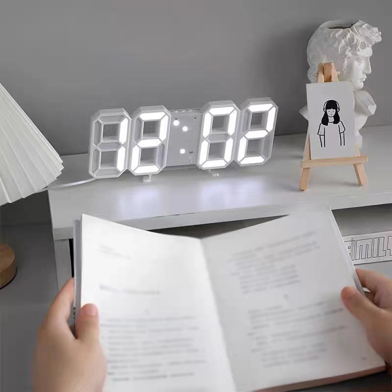 Creative Desktop Clock, 3D Luminous Digital Clock, Simple Fashion Electronic Clock