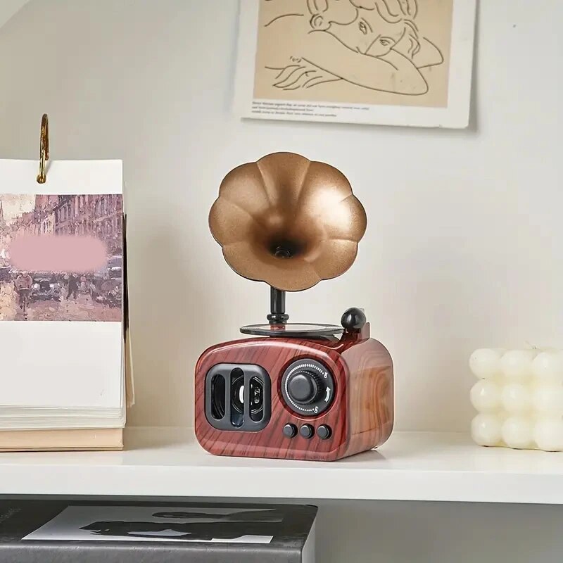 Music Box Vintage Gramophone Indoor Artwork Home Decoration Photography Props Holiday Gift 2