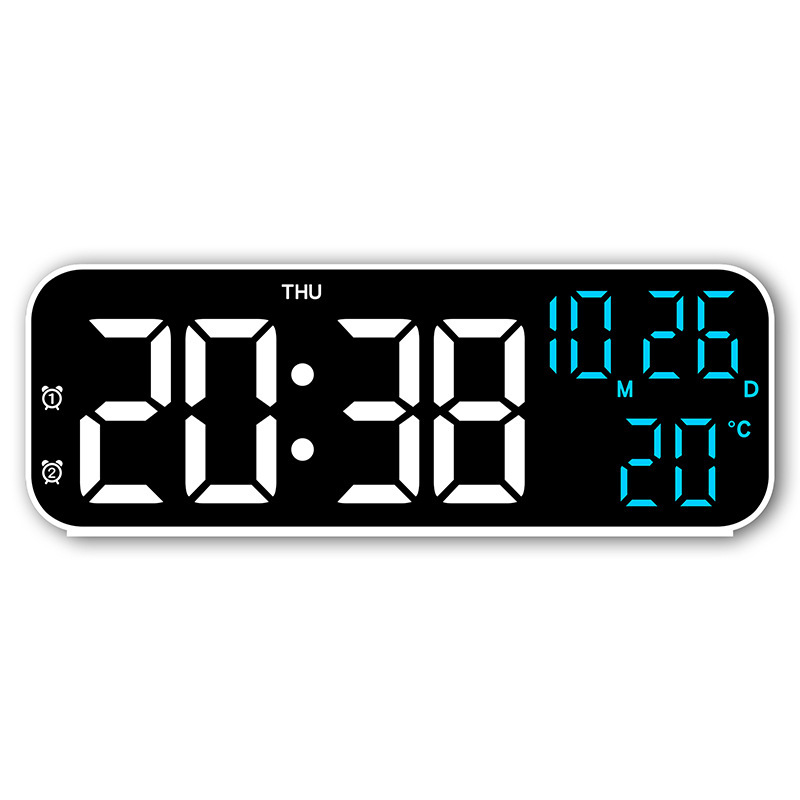 LED Digital Alarm Clock, Voice Control, Temperature and Date Display Night Mode Clock