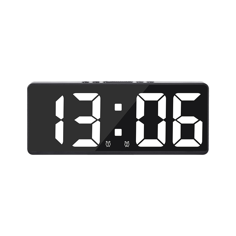 Creative Clock LED Bedside Clock Colorful Luminous Temperature Calendar Alarm Clock Simple Home Dec 6