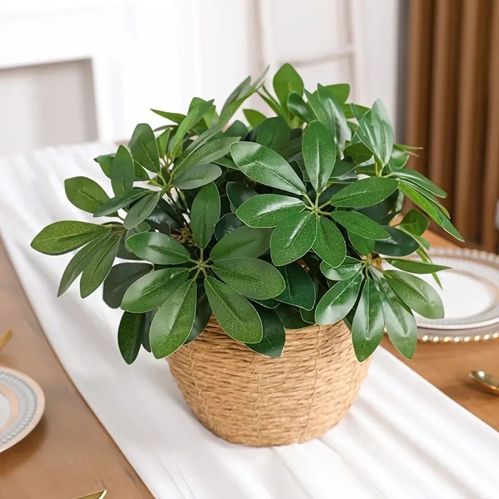Artificial Plant Fake Leaves With Stem Living Room Hotel Office Decor 4