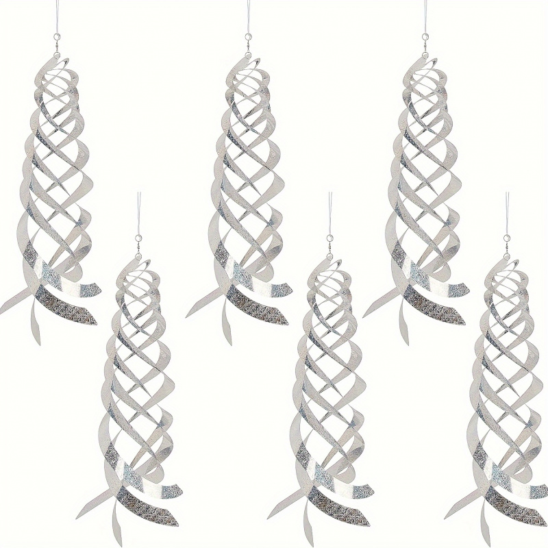 Silvery Mylar Bird Repellent Spiral Reflectors Hanging Garden Deterrents Scares Woodpeckers Pigeons 0