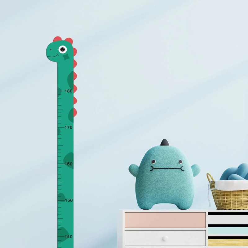 Unicorn Dino Giraffe Whimsical Animal Growth Chart Height Stickers Wall Decals For Kids Nursery Dec 3