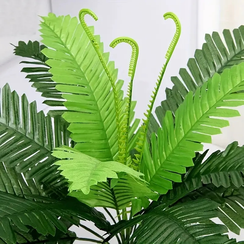Artificial Plant Head Of Iron Leaves Simulated Silk Cloth Green Planting Palm Leaf Plant 2