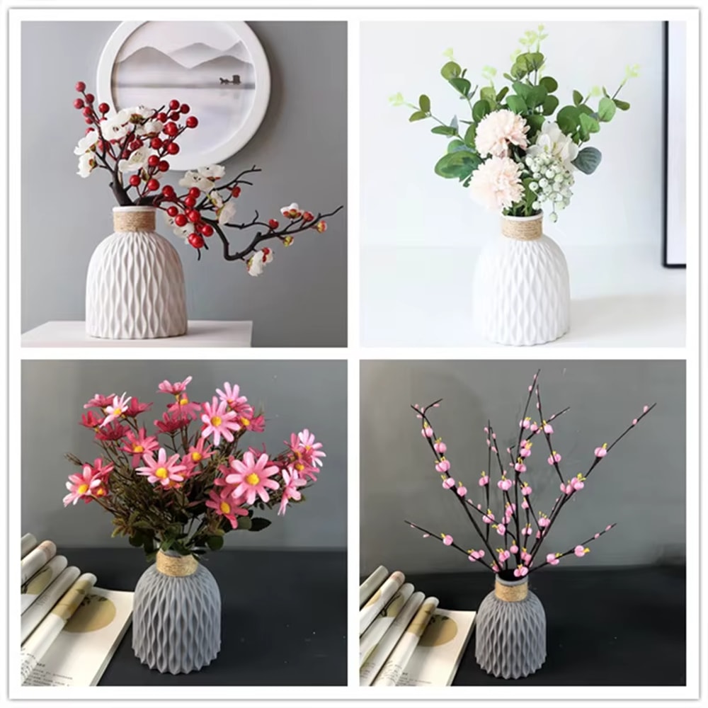 Minimalist Vase Scandinavian Home Decoration Water Ripple Style Small Flower Arrangement Vase Twine 4