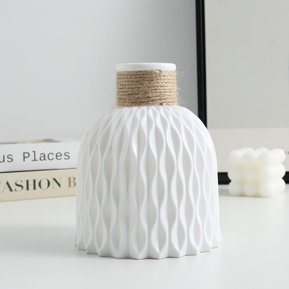 Minimalist Vase Scandinavian Home Decoration Water Ripple Style Small Flower Arrangement Vase Twine 5
