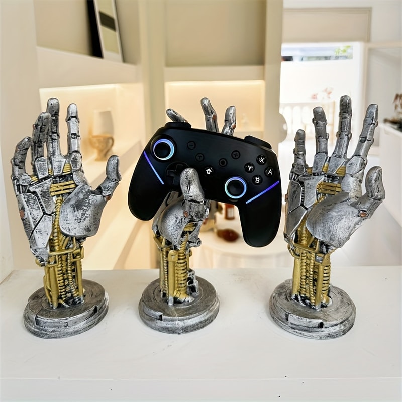 Multifunctional Desktop Decoration Cyberpunk 3D Gamepad Holder SciFi Mechanical Style Home Perfect 2