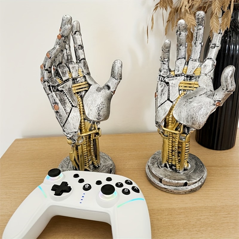 Multifunctional Desktop Decoration Cyberpunk 3D Gamepad Holder SciFi Mechanical Style Home Perfect 4