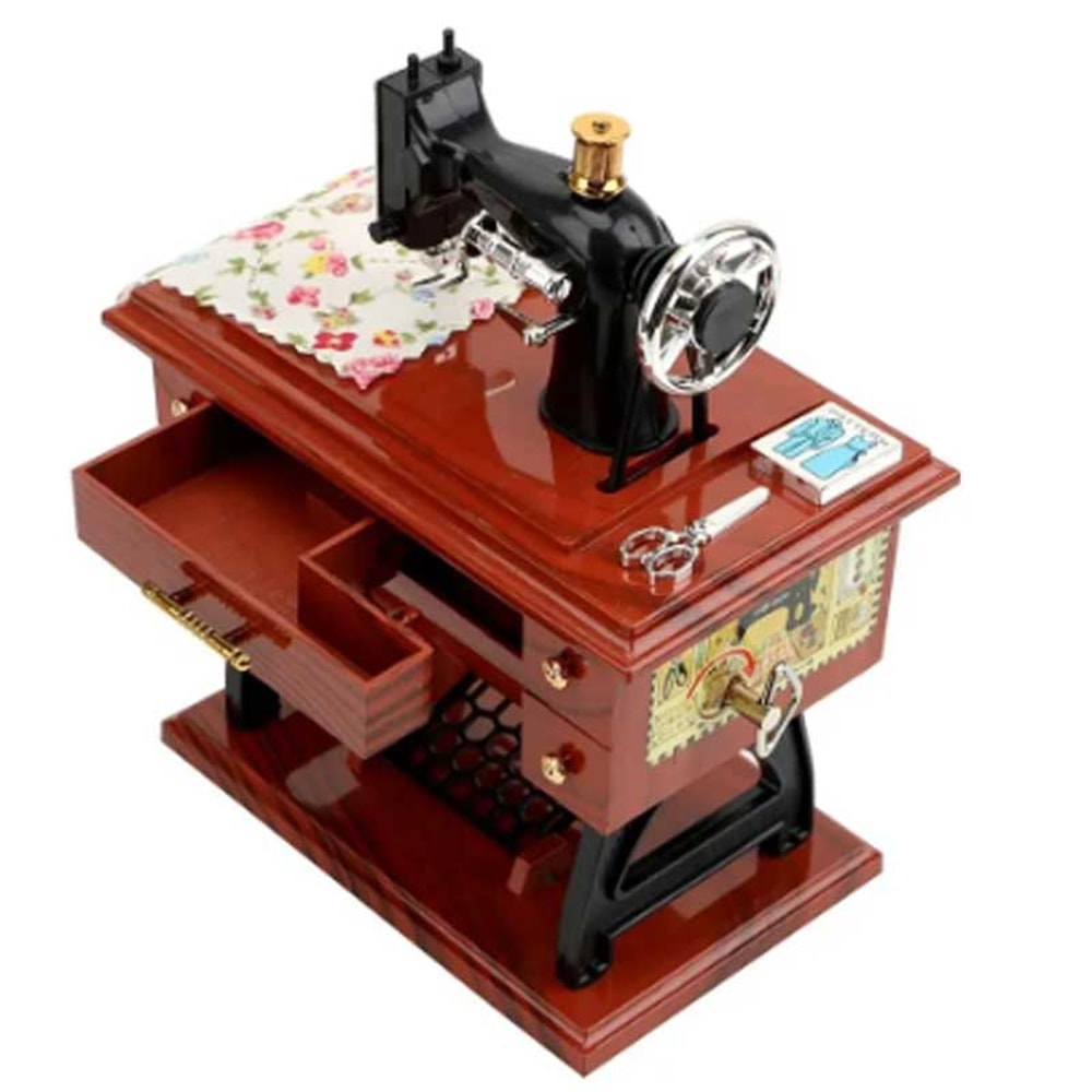 Sewing Machine Music Box Vintage Home Desktop Decoration Small Ornament For Bedroom And Living Room 3