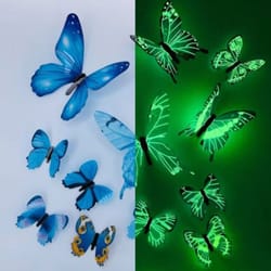 creative 3d luminous butterfly wall stickers, diy home decoration, modern wall art, gift ideas