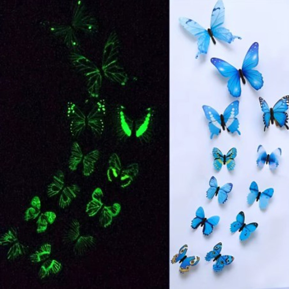 Creative 3D Luminous Butterfly Wall Stickers, DIY Home Decoration, Modern Wall Art, Gift Ideas