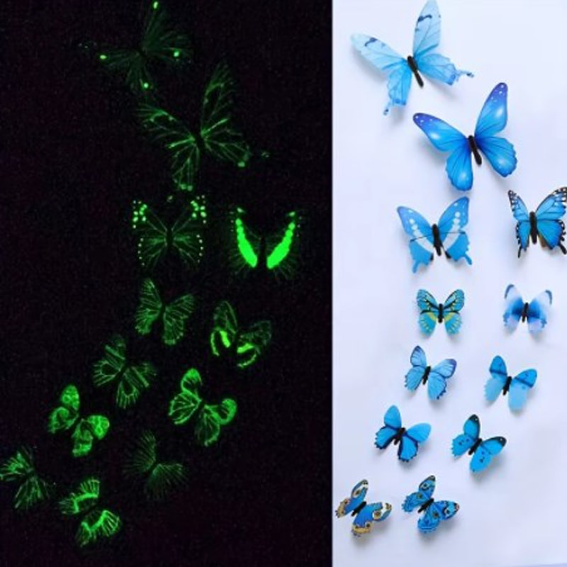 Creative 3D Luminous Butterfly Wall Stickers, DIY Home Decoration, Modern Wall Art, Gift Ideas
