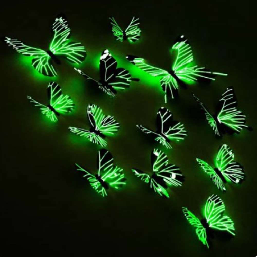 Creative 3D Luminous Butterfly Wall Stickers, DIY Home Decoration, Modern Wall Art, Gift Ideas