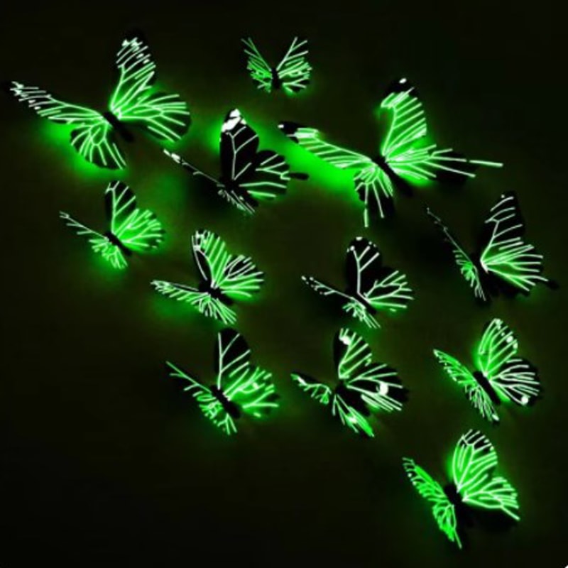 Creative 3D Luminous Butterfly Wall Stickers, DIY Home Decoration, Modern Wall Art, Gift Ideas