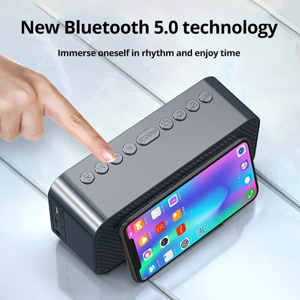 Bluetooth LED Alarm Clock Digital Mirror Speaker FM Radio Table Clock Temperature Display For Bedro 3