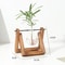 Creative Wooden Frame Hydroponic Glass Vase, Retro Green Ivy Plant, Desktop Small Decoration