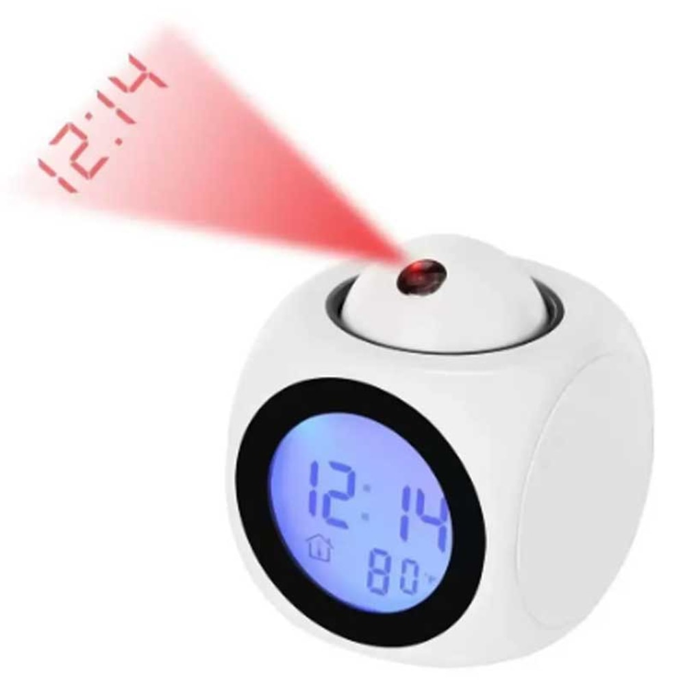 LED Light Projection Alarm Clock Multifunction Chime Clock Voice Projection Clock Digital Projectio 4