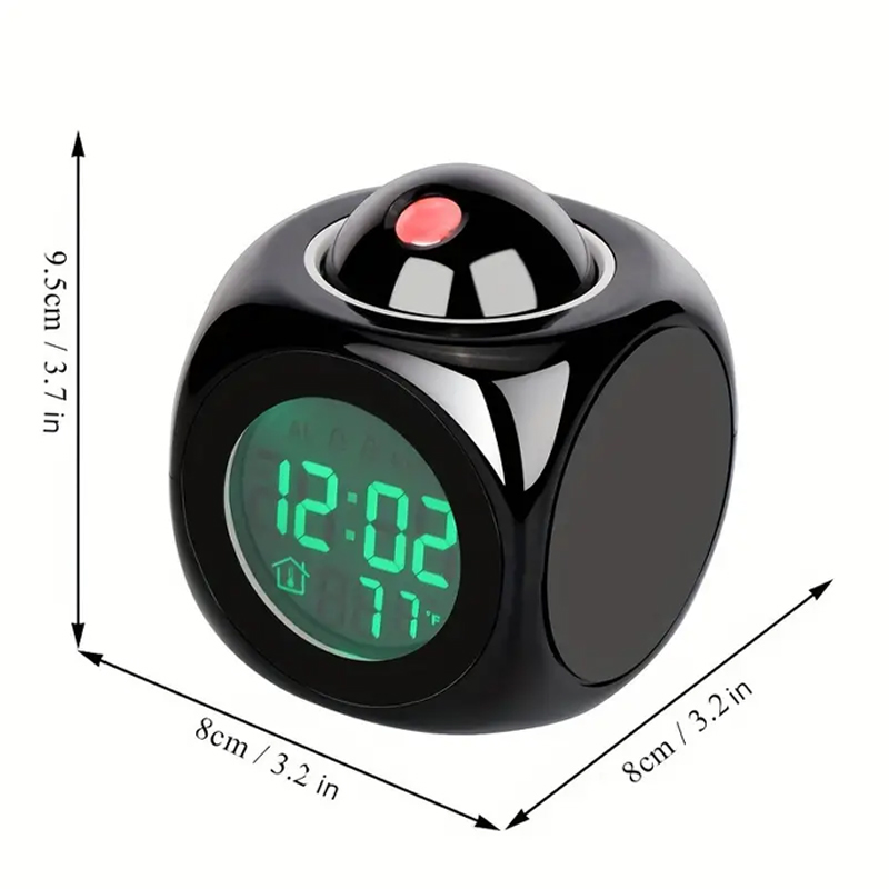 LED Light Projection Alarm Clock Multifunction Chime Clock Voice Projection Clock Digital Projectio 3