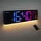 Big Digital Wall Clock LED Display With Remote Color Options Alarm DST Temperature Display Home Kit 0