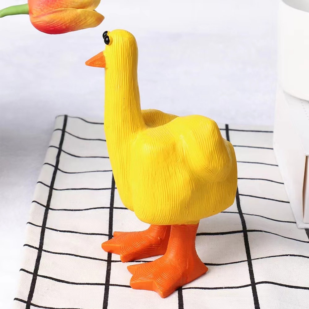 Resin Crafts Middle Finger Duck Desktop Mini Ornament Simulation Duck Garden Patio Decoration 4