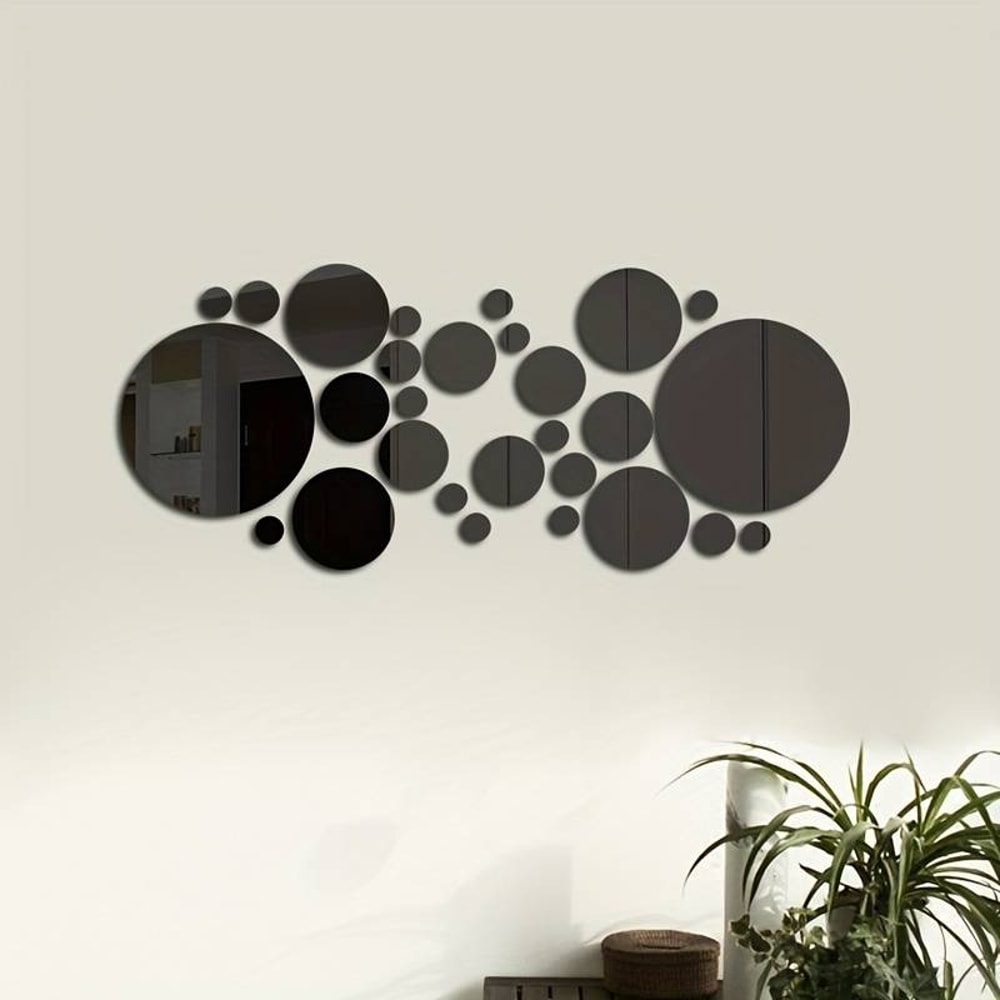 DIY 3D Acrylic Mirror Stickers Round Mirror Wall Decoration For Bedroom Bathroom TV Background 4