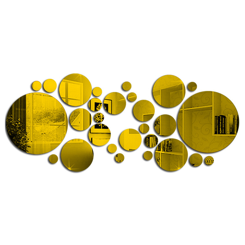 DIY 3D Acrylic Mirror Stickers Round Mirror Wall Decoration For Bedroom Bathroom TV Background 7