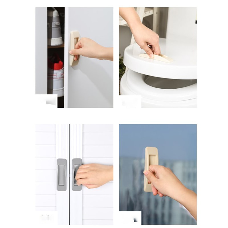 Cabinet Door Handle Perforation Free Sliding Door Handle Wardrobe Drawer Window Refrigerator Handle 2