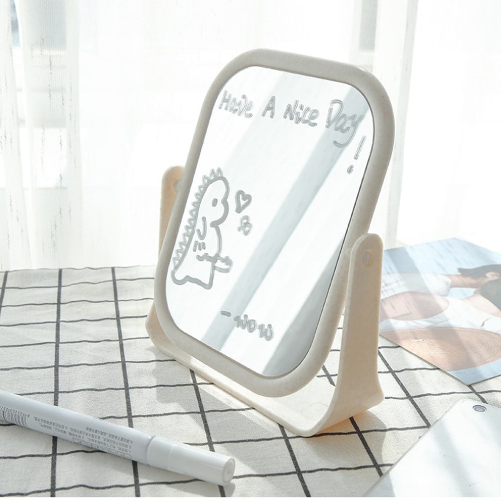 Portable Foldable Makeup Mirror With Stand Rotating Double Sided Princess Mirror Square And Round D 1