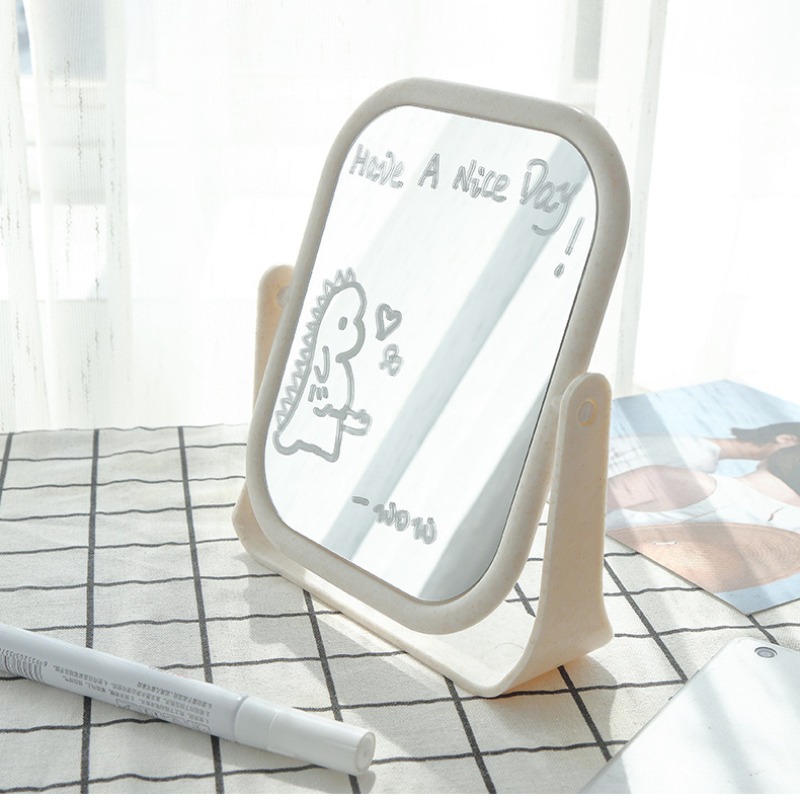 Portable Foldable Makeup Mirror With Stand Rotating Double Sided Princess Mirror Square And Round D 1
