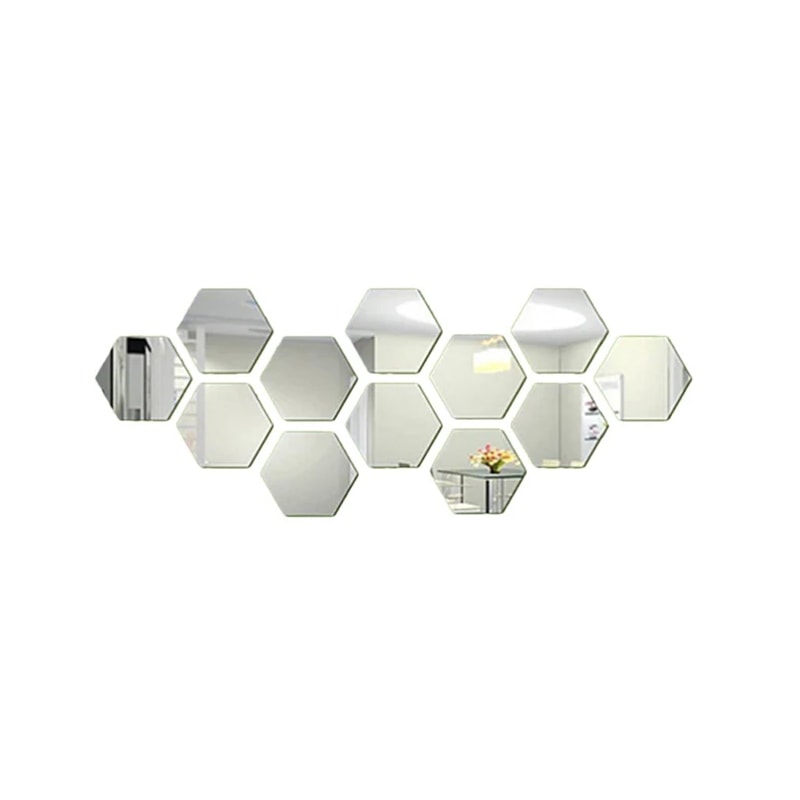 Acrylic Mirror Wall Stickers Selfadhesive TV Background Hexagonal Wall Stickers Living Room Home De 7