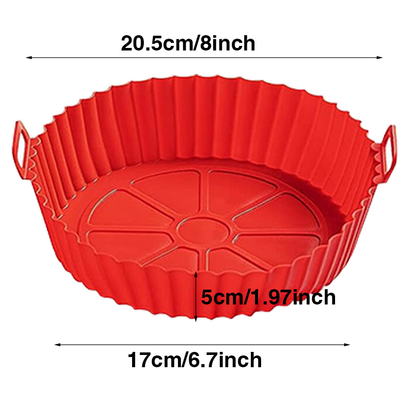 Air Fryer Silicone Pot Reusable Non Stick Food Safe Liners For Air Fryer Basket 5