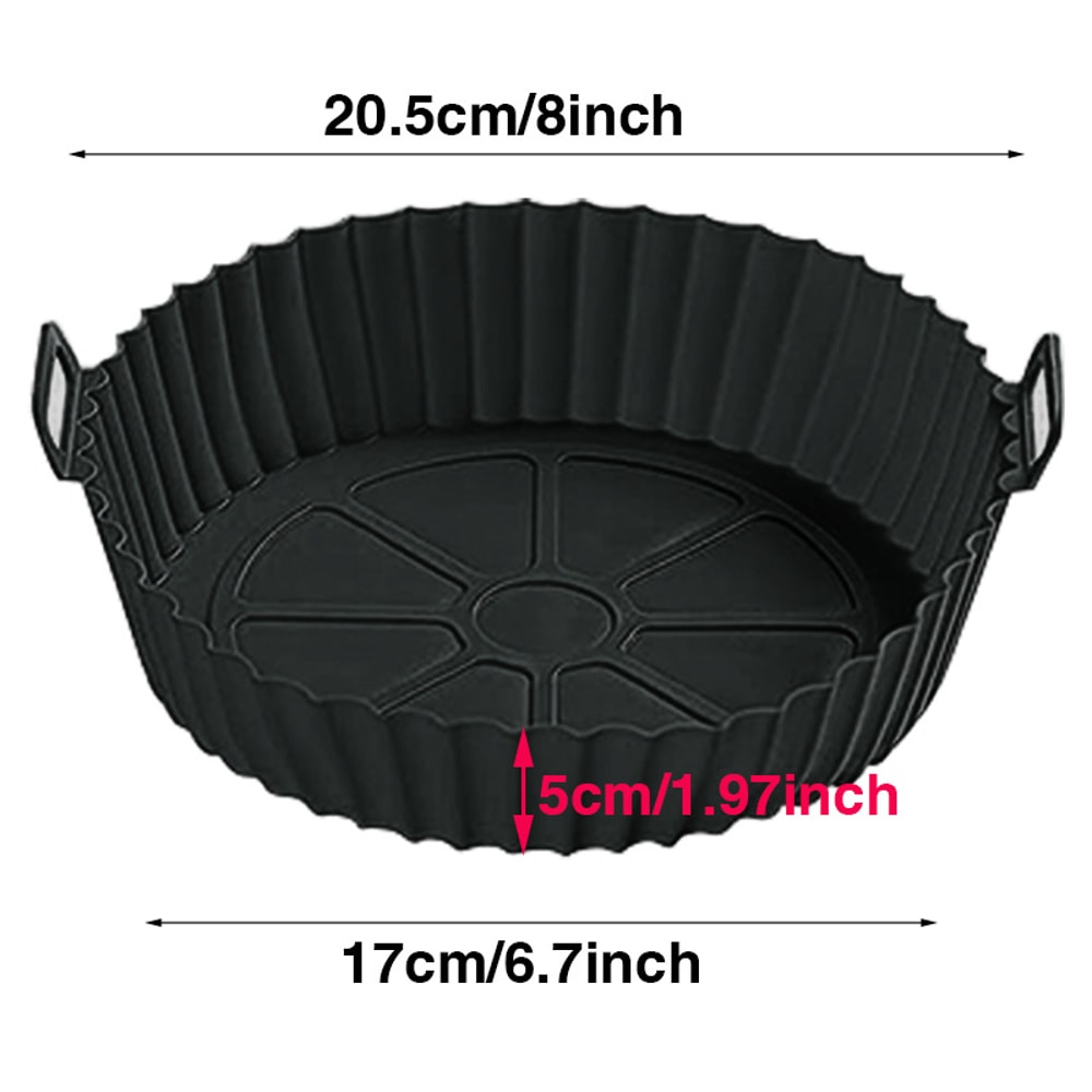 Air Fryer Silicone Pot Reusable Non Stick Food Safe Liners For Air Fryer Basket 7