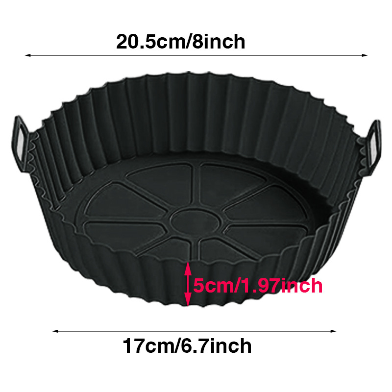 Air Fryer Silicone Pot Reusable Non Stick Food Safe Liners For Air Fryer Basket 7