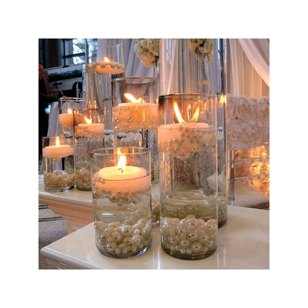 High Borosilicate Glass Cylinder Candle Holder Vase For Wedding Party Decor Clear Pillar 0