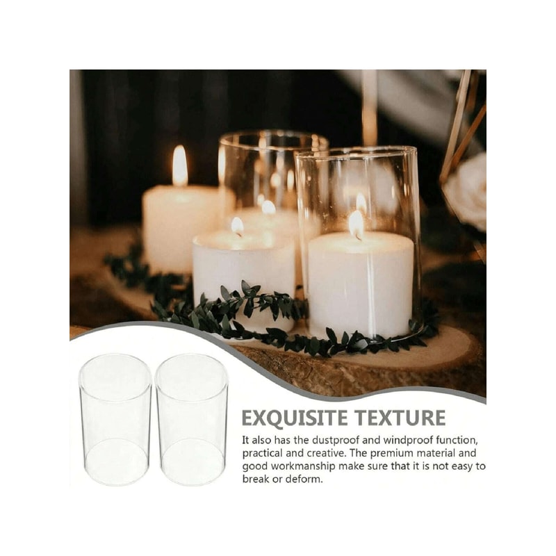 High Borosilicate Glass Cylinder Candle Holder Vase For Wedding Party Decor Clear Pillar 1
