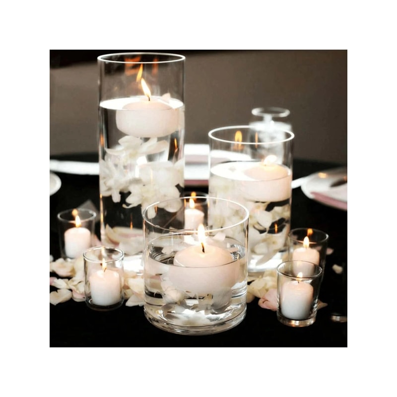 High Borosilicate Glass Cylinder Candle Holder Vase For Wedding Party Decor Clear Pillar 4