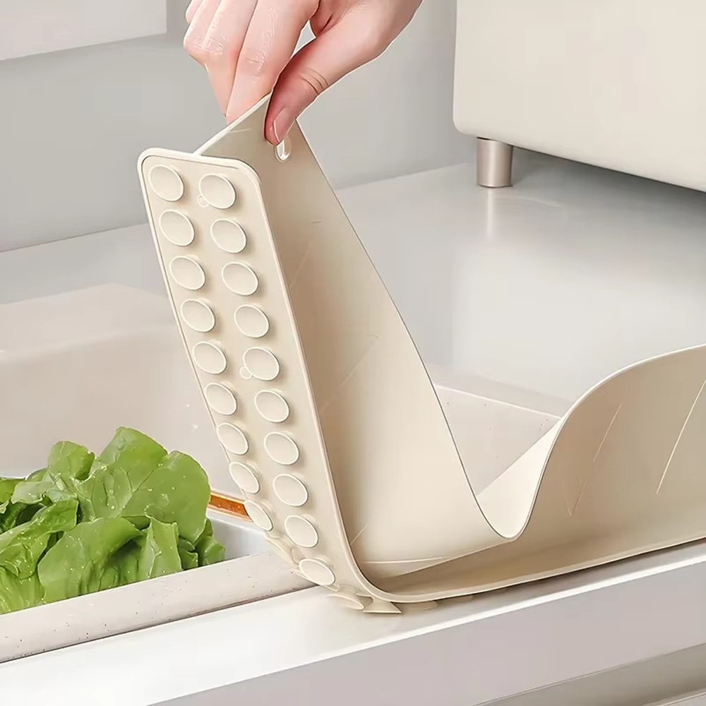 Non Slip Water Dam Silicone Sink Baffle With Suction Cups For Easy Cleaning 2