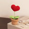 Red Heart Shaped Handmade Knitted Flower Pot Knit Imitation Potted Plant For Valentines Day Christm 1