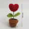Red Heart Shaped Handmade Knitted Flower Pot Knit Imitation Potted Plant For Valentines Day Christm 5