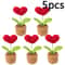 Red Heart Shaped Handmade Knitted Flower Pot Knit Imitation Potted Plant For Valentines Day Christm 8