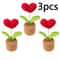 Red Heart Shaped Handmade Knitted Flower Pot Knit Imitation Potted Plant For Valentines Day Christm 7