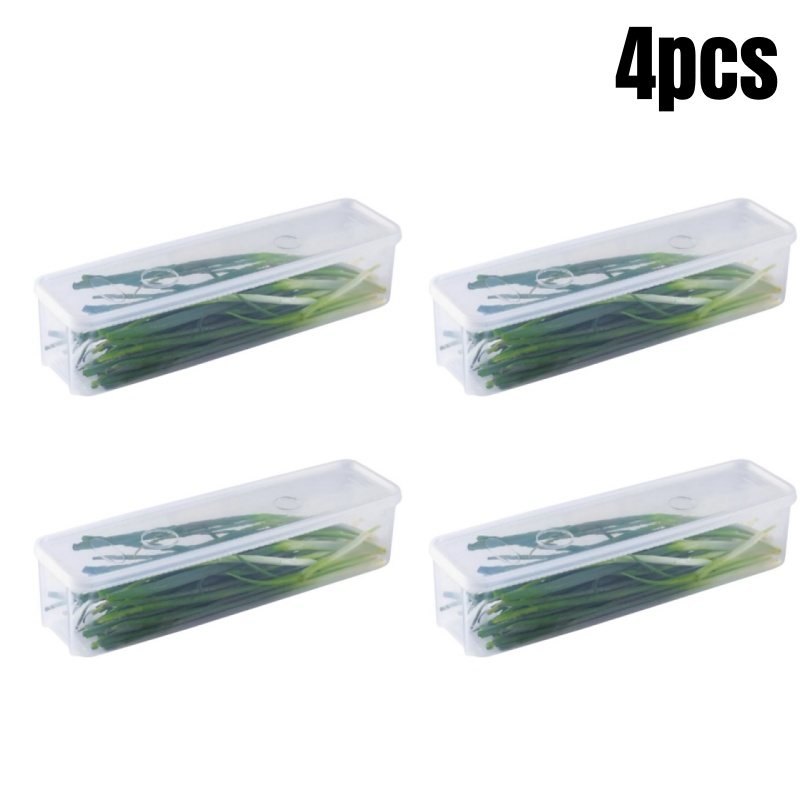 Plastic Refrigerator Storage Boxes With Lid Fresh Keeping Box Sealed Container For Kitchen Scallion 5
