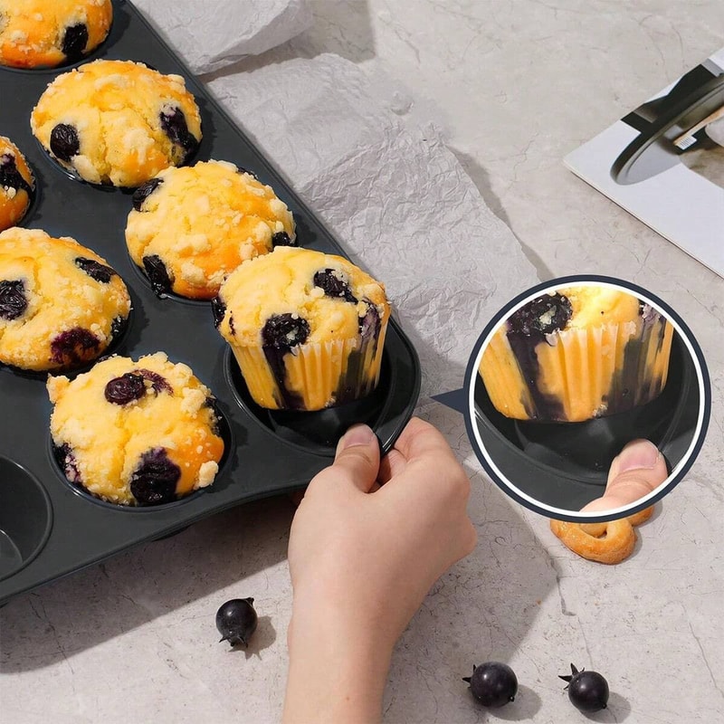 Non Stick Holes Cupcake Silicone Mold Muffin Baking Pan For Cake Chocolate Soap 3