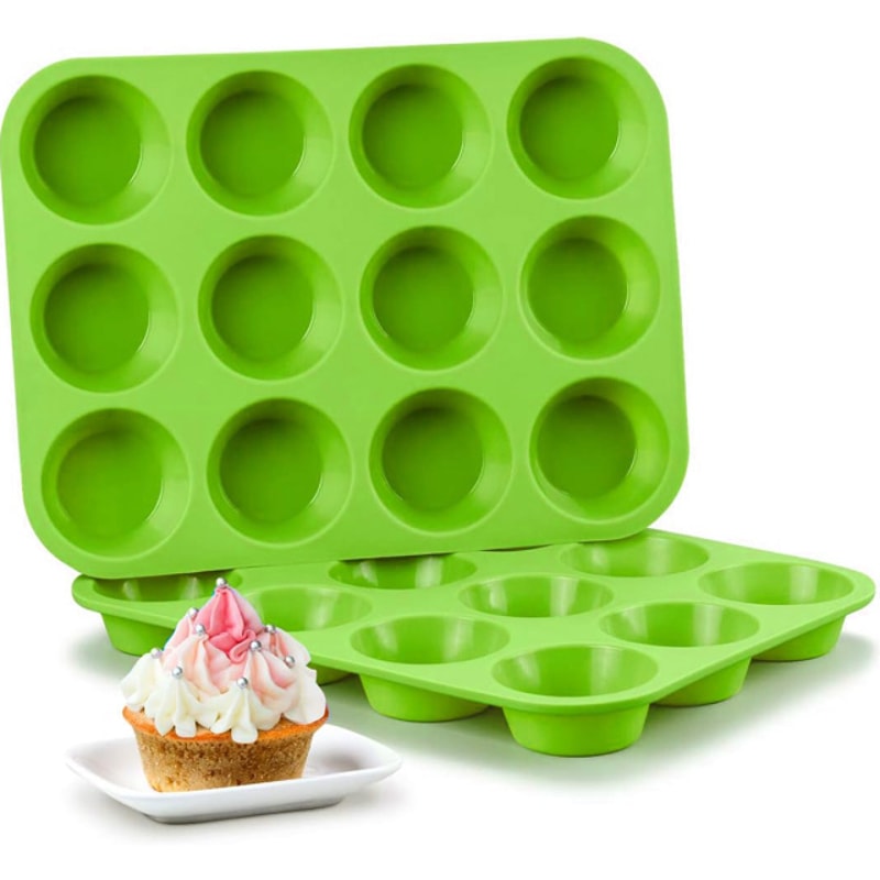 Non Stick Holes Cupcake Silicone Mold Muffin Baking Pan For Cake Chocolate Soap 7