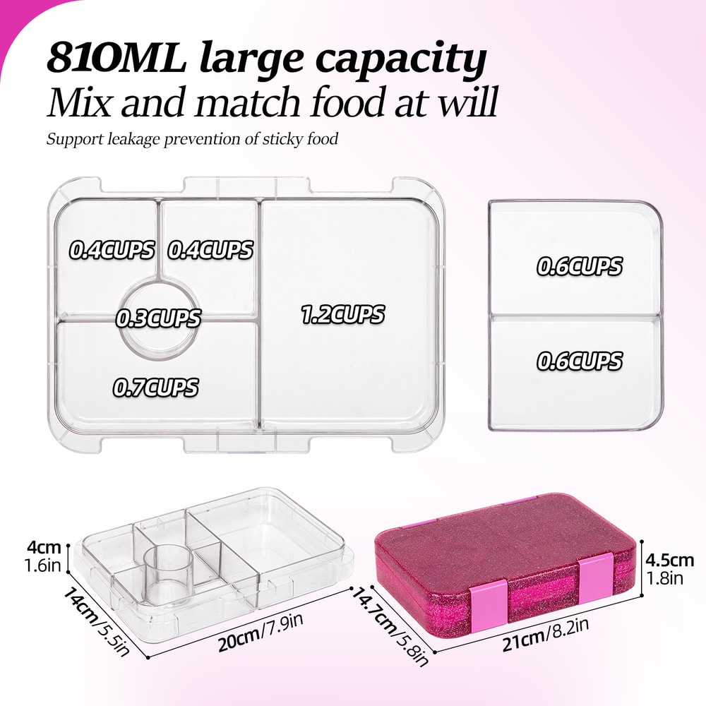 Portable Sealed Lunch Box Student Bento Box Microwave Safe Food Containers With Fork And Spoon For 3
