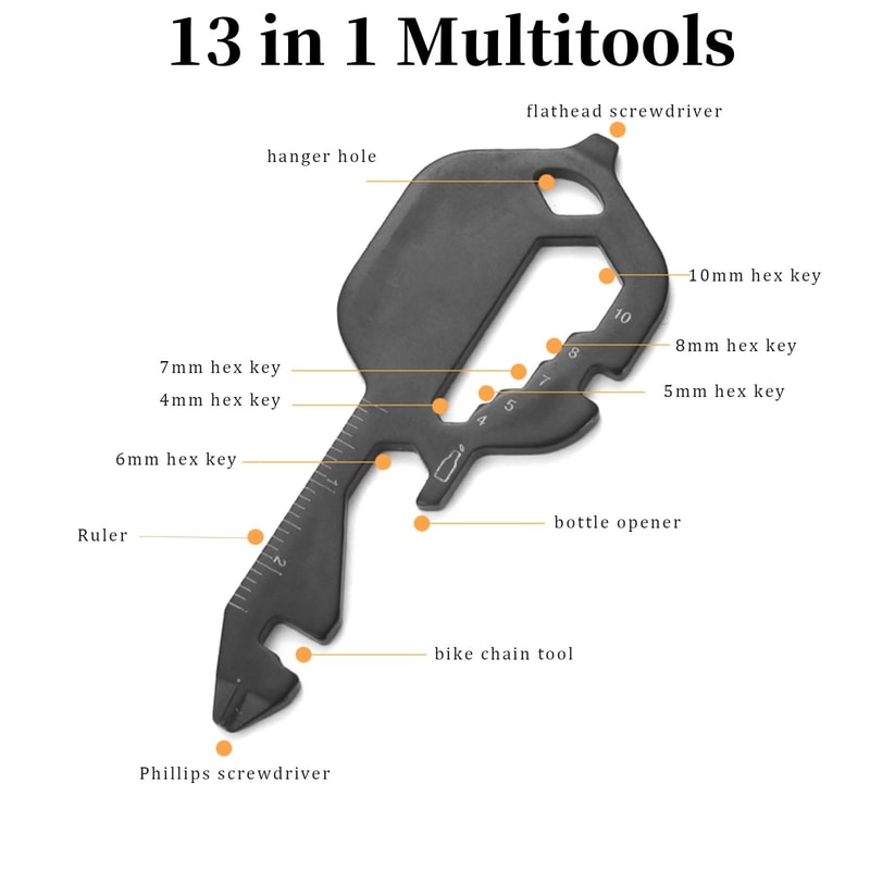 Portable Key Shaped Multitool Stainless Steel Mini Keychain With Screwdriver And Bottle Opener 4