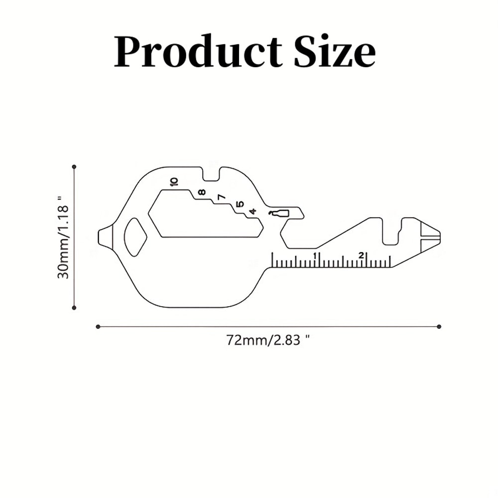 Portable Key Shaped Multitool Stainless Steel Mini Keychain With Screwdriver And Bottle Opener 5