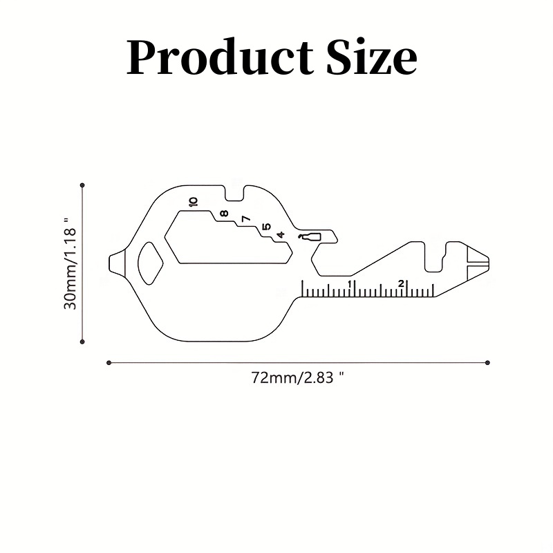 Portable Key Shaped Multitool Stainless Steel Mini Keychain With Screwdriver And Bottle Opener 5