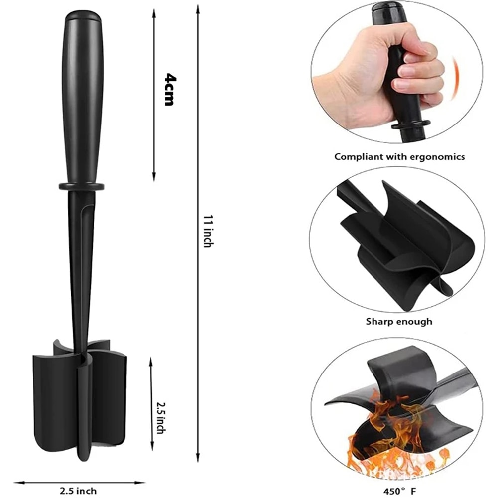 Kitchen Meat Chopper Ground Beef Masher Mixing And Grinding Spatula Meat Scraper For Mincing Meat 5